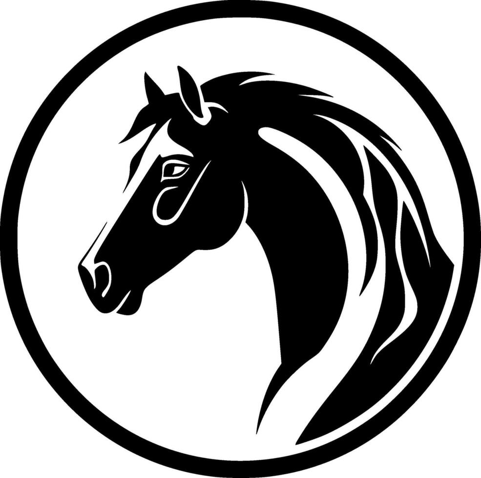 cheval, noir et blanc illustration vecteur