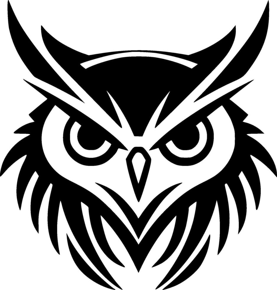 hibou, noir et blanc illustration vecteur