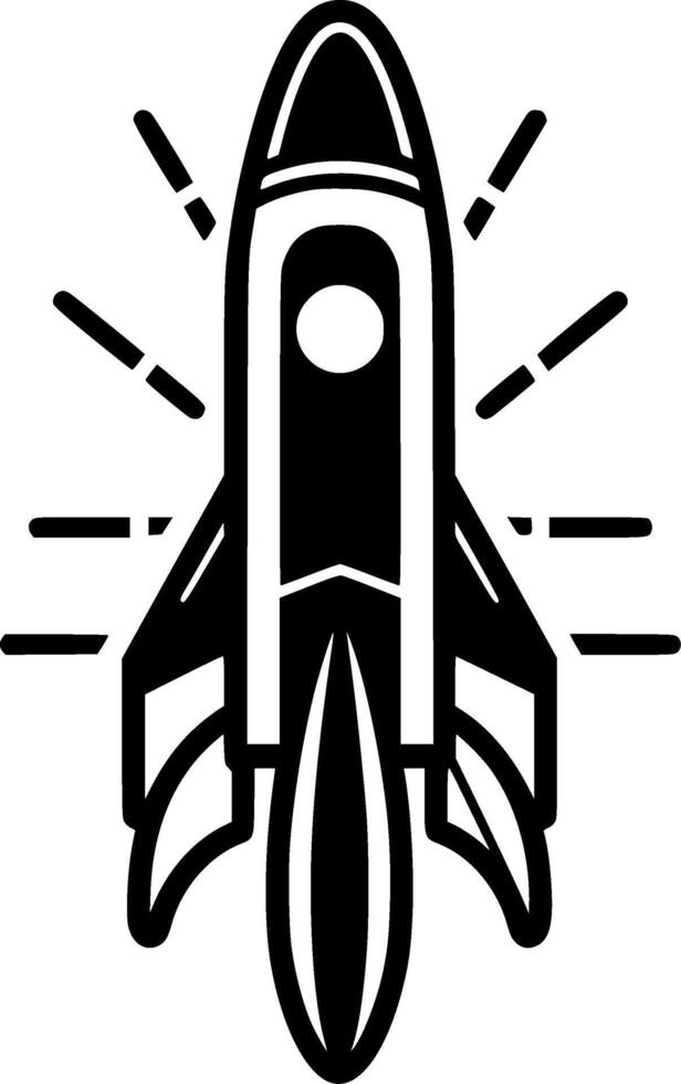 fusée - minimaliste et plat logo - illustration vecteur