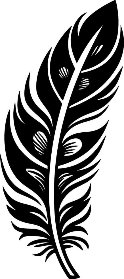 plume - noir et blanc isolé icône - illustration vecteur