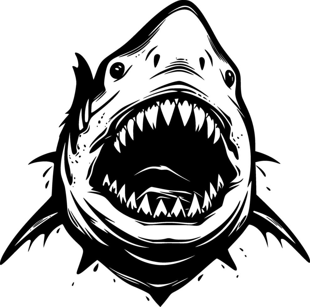 requin - minimaliste et plat logo - illustration vecteur