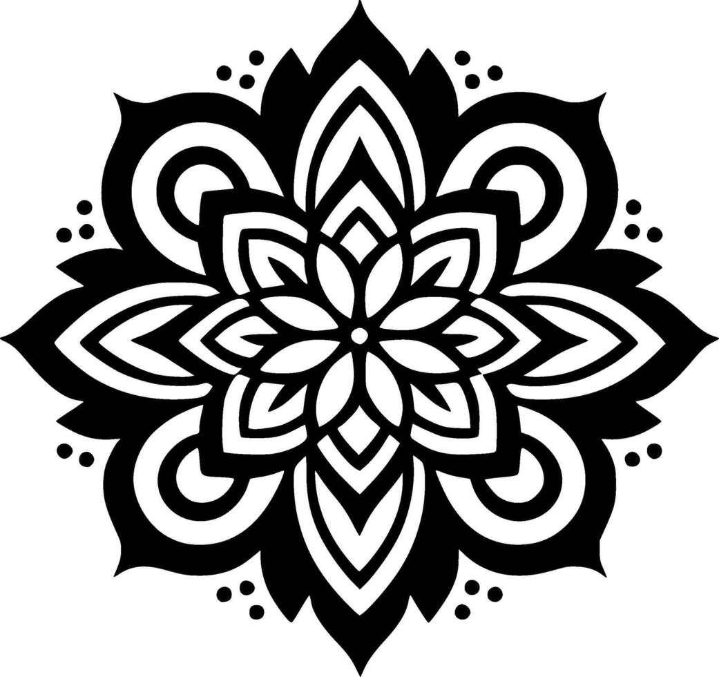 mandala, noir et blanc illustration vecteur