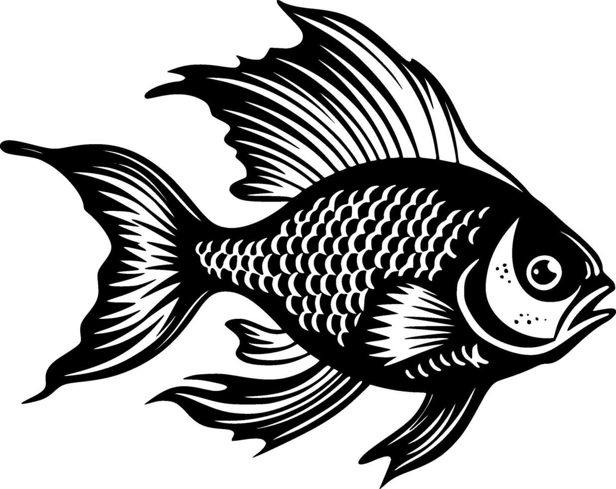 poisson - minimaliste et plat logo - illustration vecteur