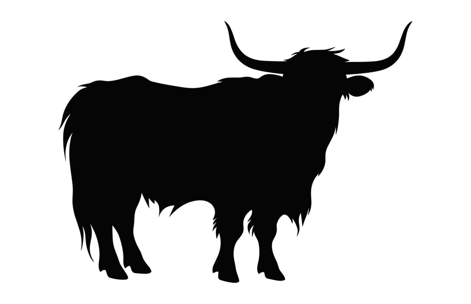 montagnes bétail vache silhouette isolé sur une blanc Contexte vecteur