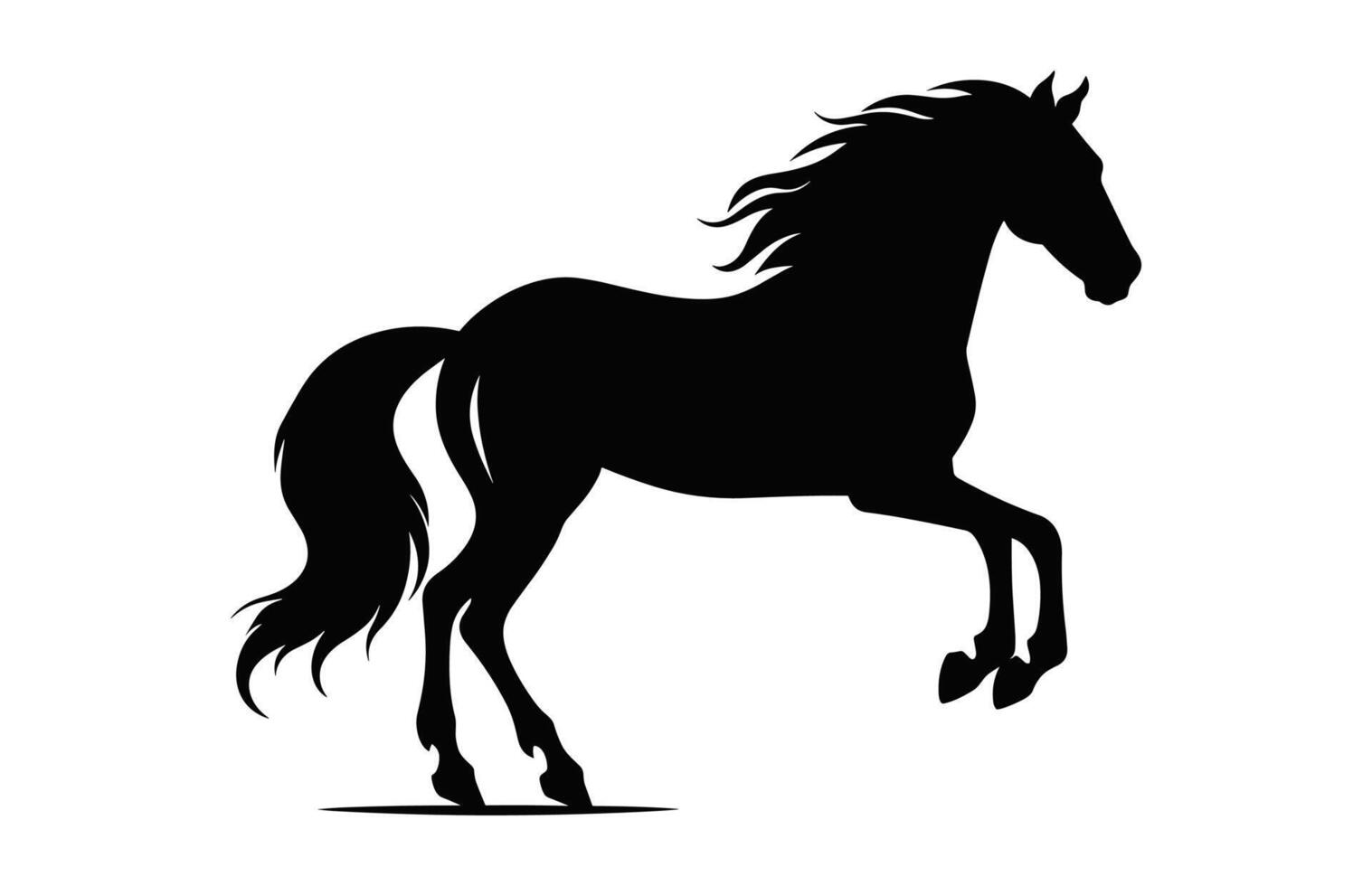 cheval silhouette isolé sur une blanc Contexte vecteur