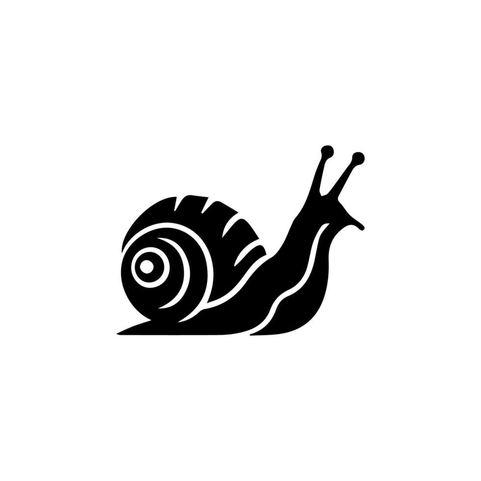 escargot silhouette icône. limace dans coquille crawl pictogramme. hélix lent, mignonne escargot en mouvement. visqueux mangeable spirale mollusque symbole collection. faune concept. isolé illustration. vecteur