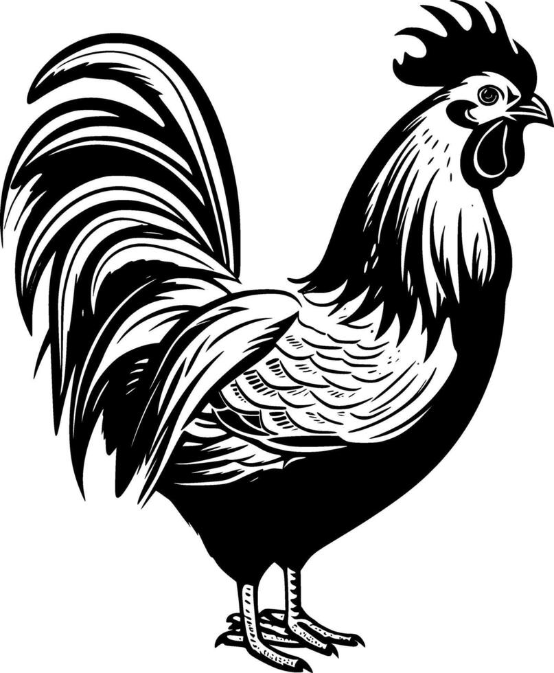 coq - minimaliste et plat logo - illustration vecteur