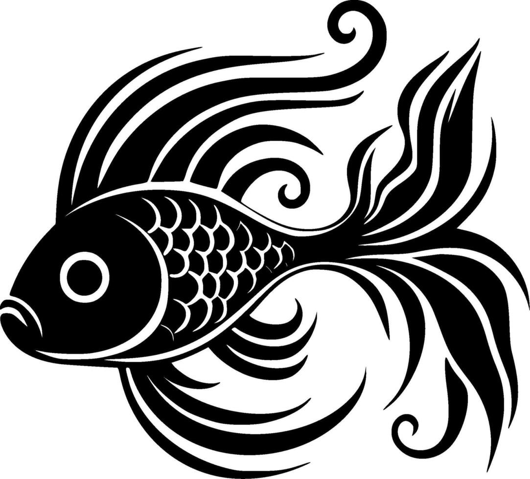 poisson rouge - minimaliste et plat logo - illustration vecteur