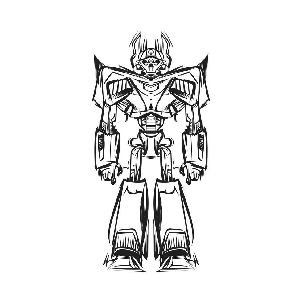 robot illustration conception style vecteur