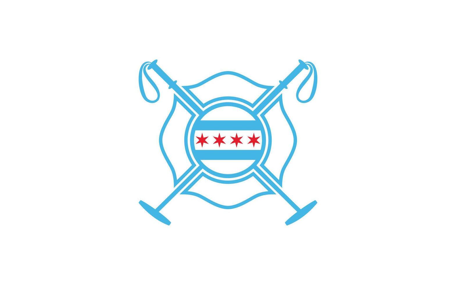 emblème badge Chicago polo logo, Chicago polo logo ancien rétro style vecteur