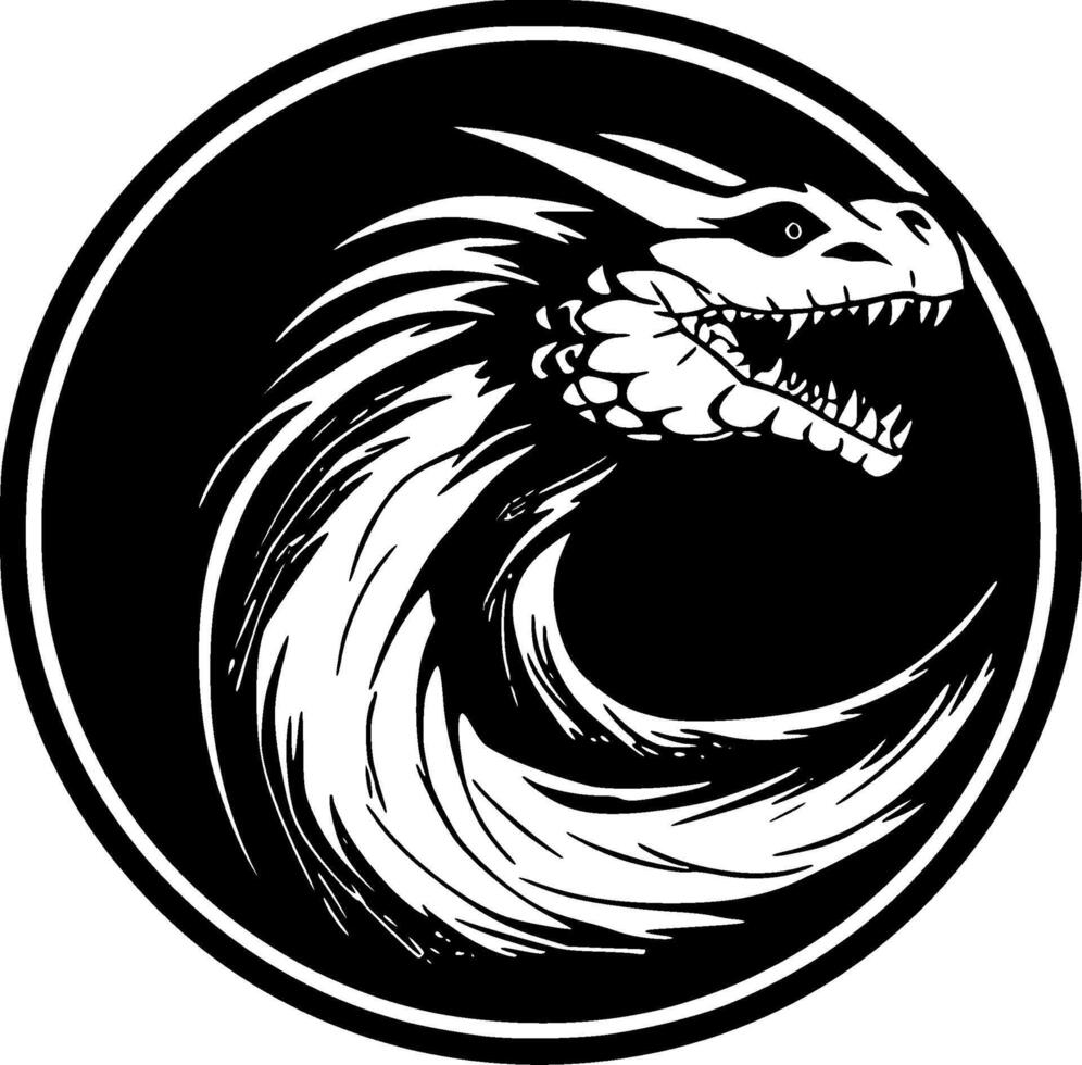 Komodo dragon - minimaliste et plat logo - illustration vecteur