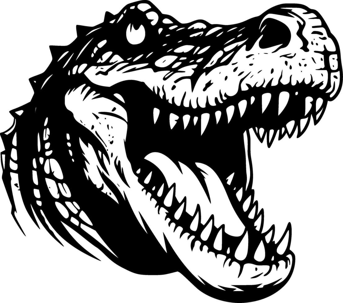 alligator, noir et blanc illustration vecteur