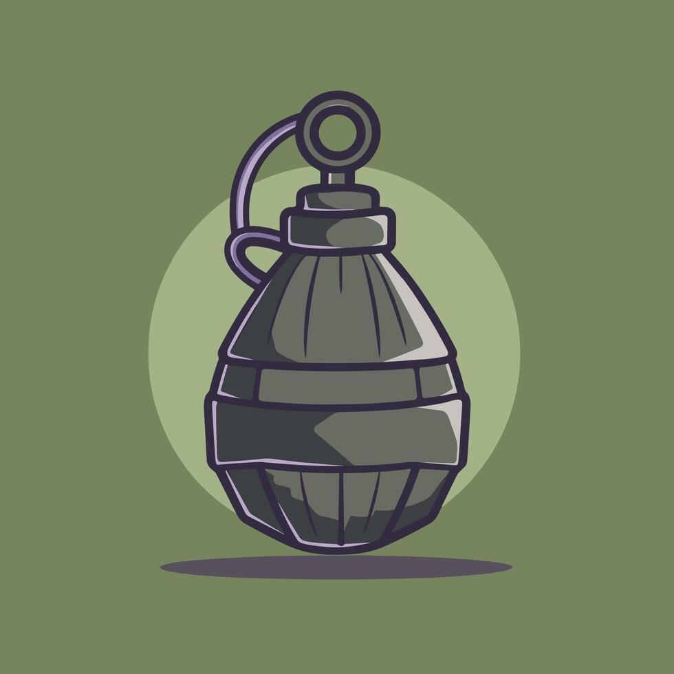 grenade icône plat dessin animé illustration vecteur