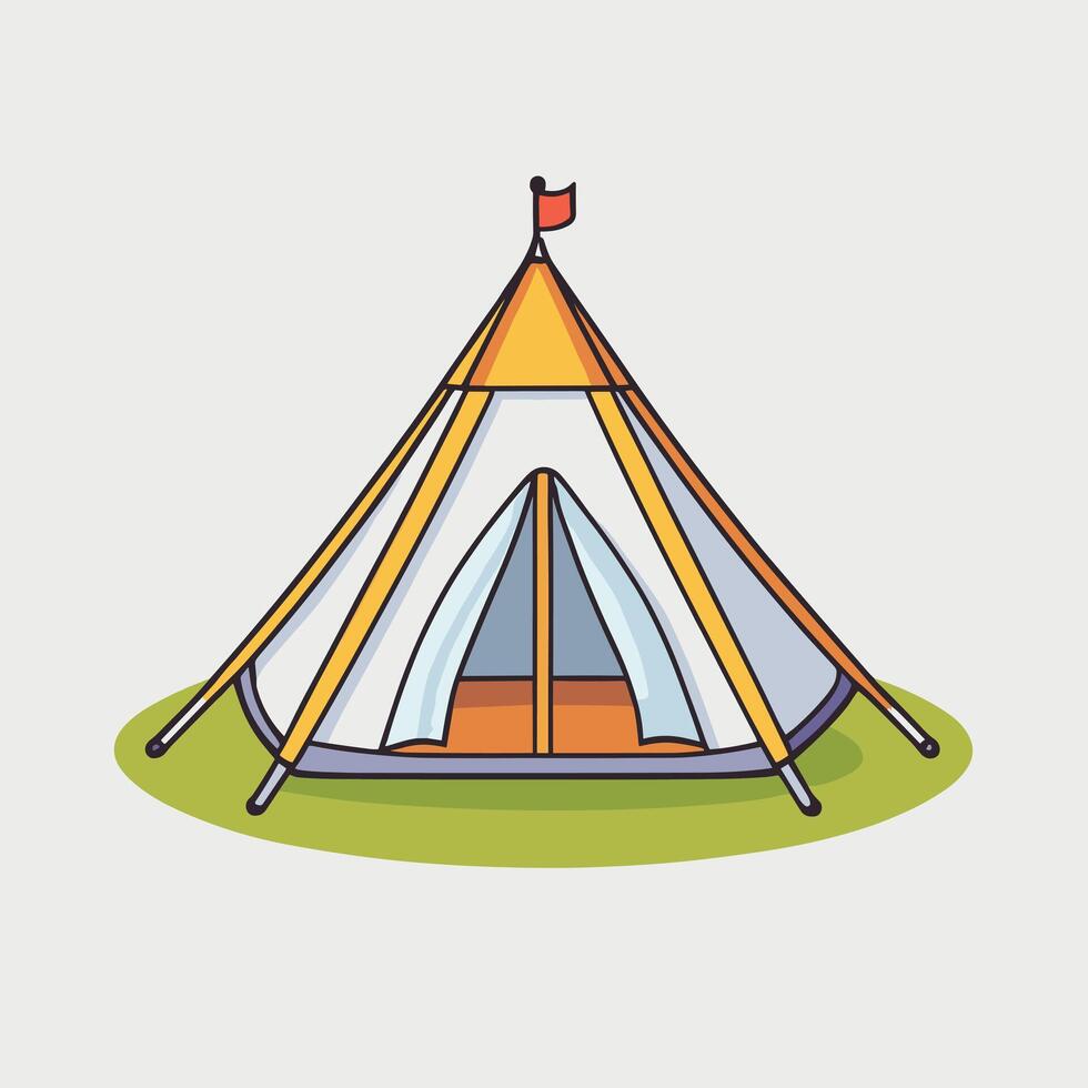 coloré camping tente illustration isolé art vecteur