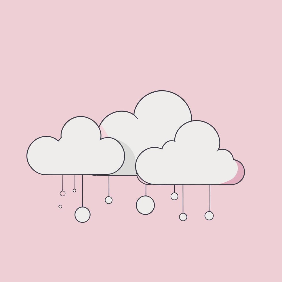 minimaliste illustration de duveteux des nuages plat icône conception vecteur