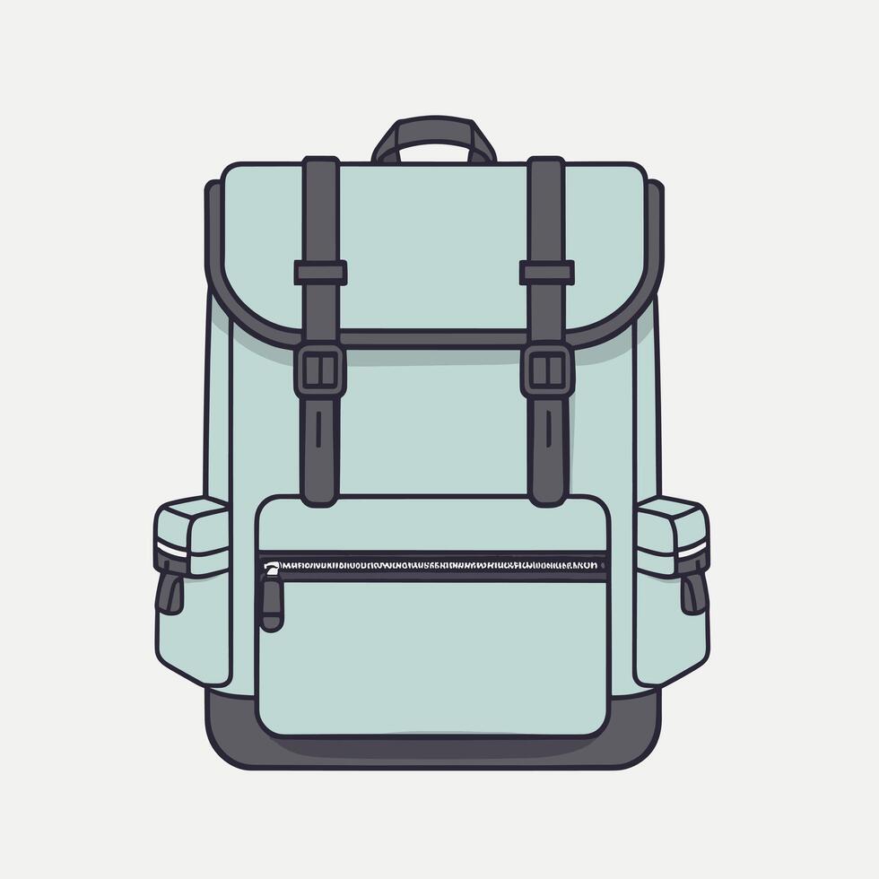 plat illustration de une sac à dos vecteur