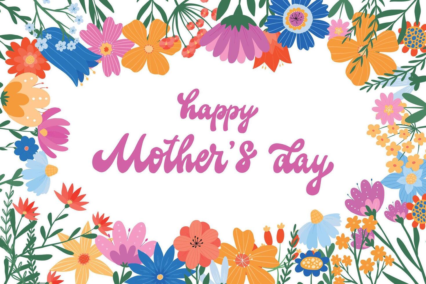 de la mère journée salutation carte, affiche, bannière, invitation modèle décoré avec floral Cadre et caractères Devis. eps dix vecteur