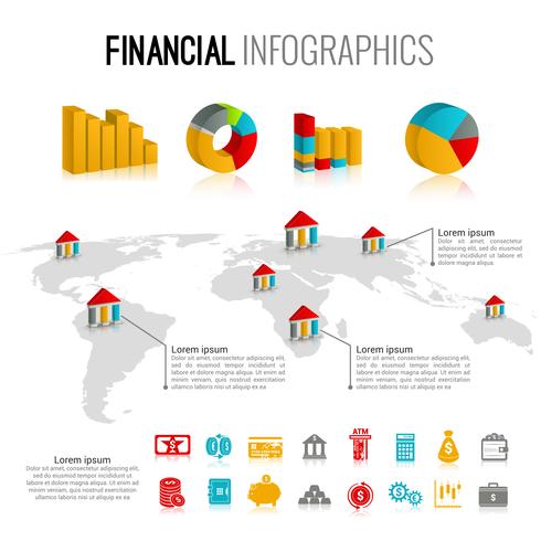 Jeu infographique financier vecteur