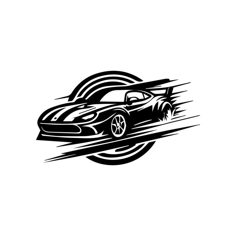 des sports voiture logo icône. moteur véhicule silhouette emblèmes. auto garage concession marque identité conception éléments. illustrations. vecteur