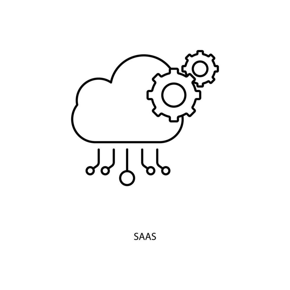 saas concept ligne icône. Facile élément illustration. saas concept contour symbole conception. vecteur