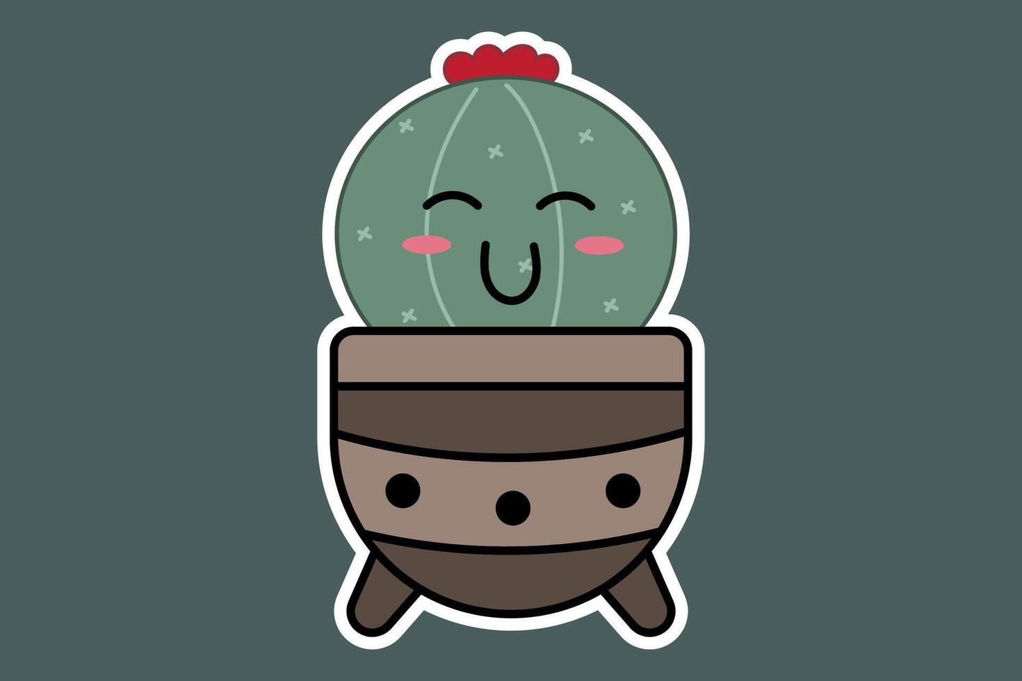 mignonne cactus dans une pot vecteur