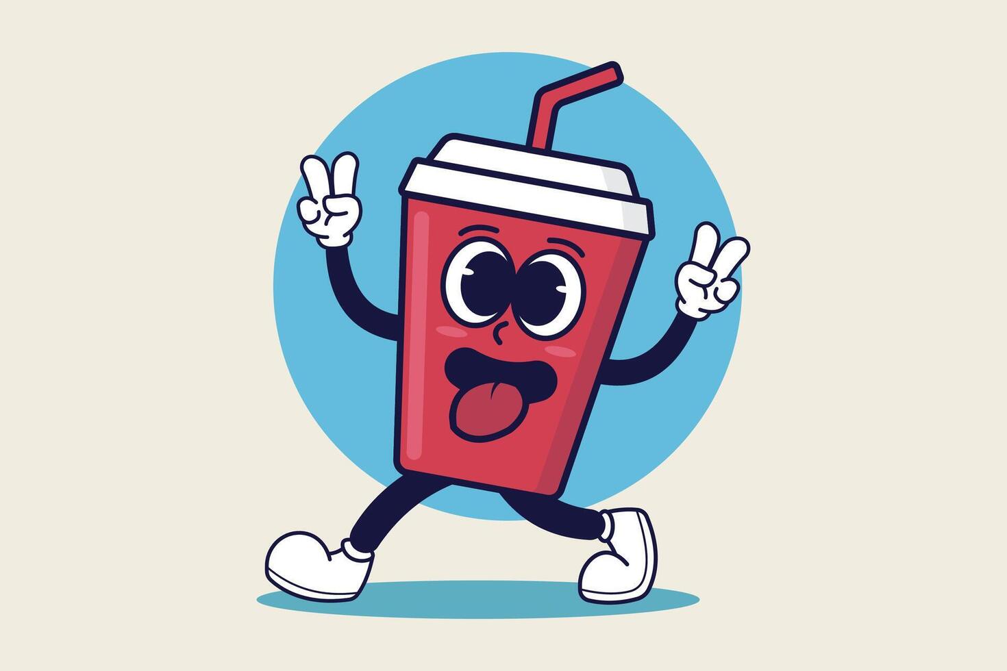 marrant un soda boisson dessin animé personnage mascotte conception illustration vecteur