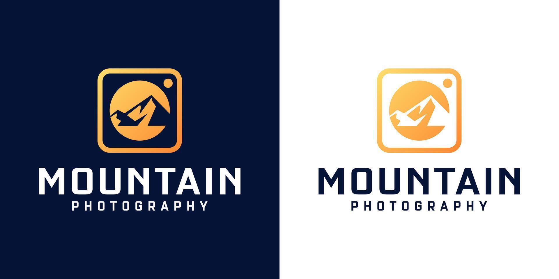 Montagne et caméra logo conception inspiration vecteur