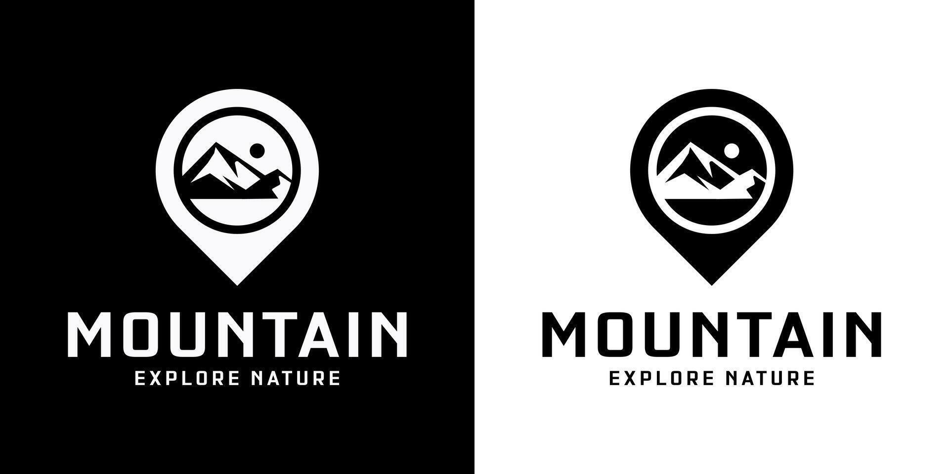 inspiration pour Montagne logo dessins et emplacement icône vecteur
