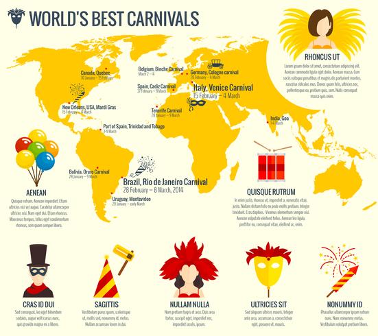 Affiche d&#39;infographie Carnival vecteur