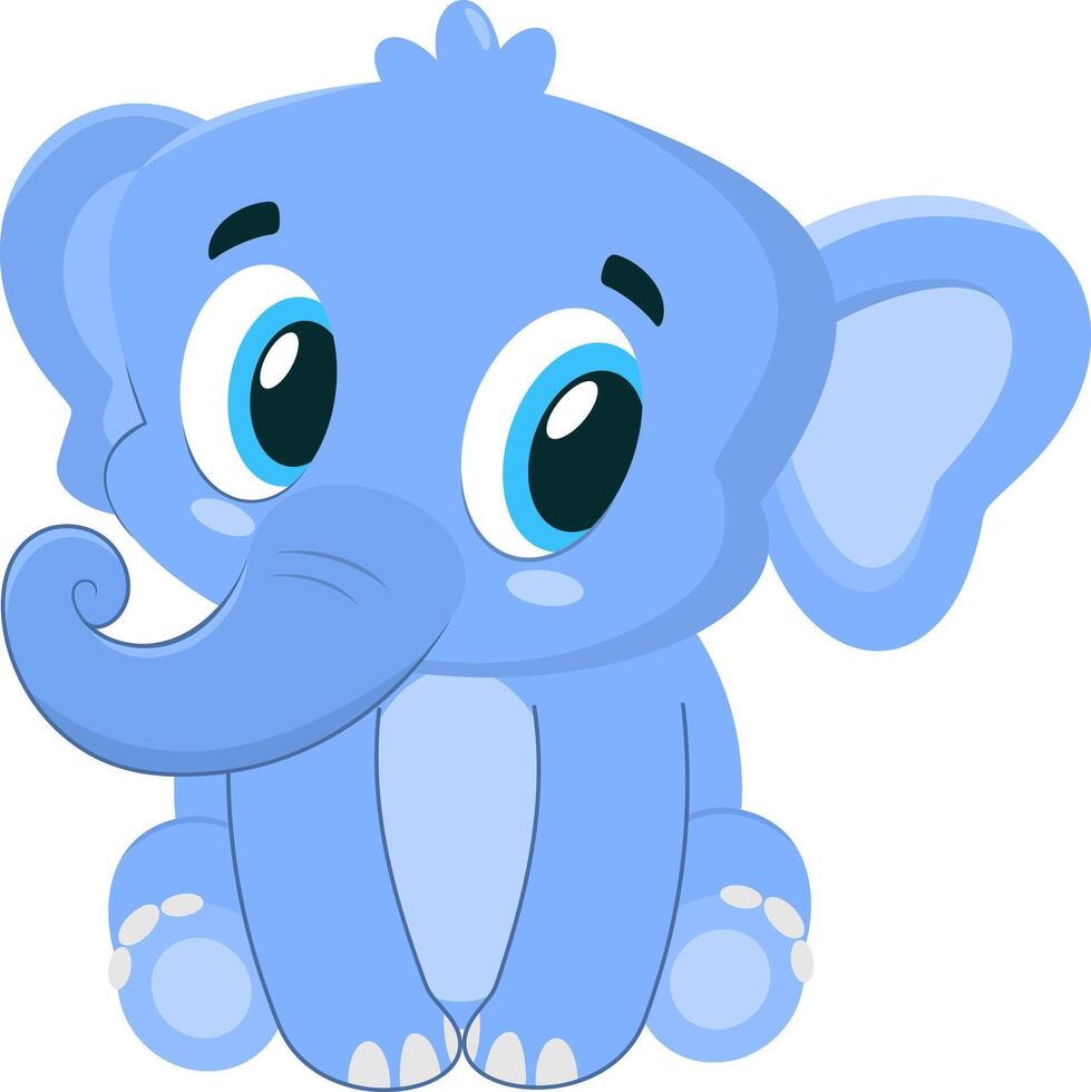 mignonne bébé l'éléphant dessin animé personnage. illustration plat conception vecteur
