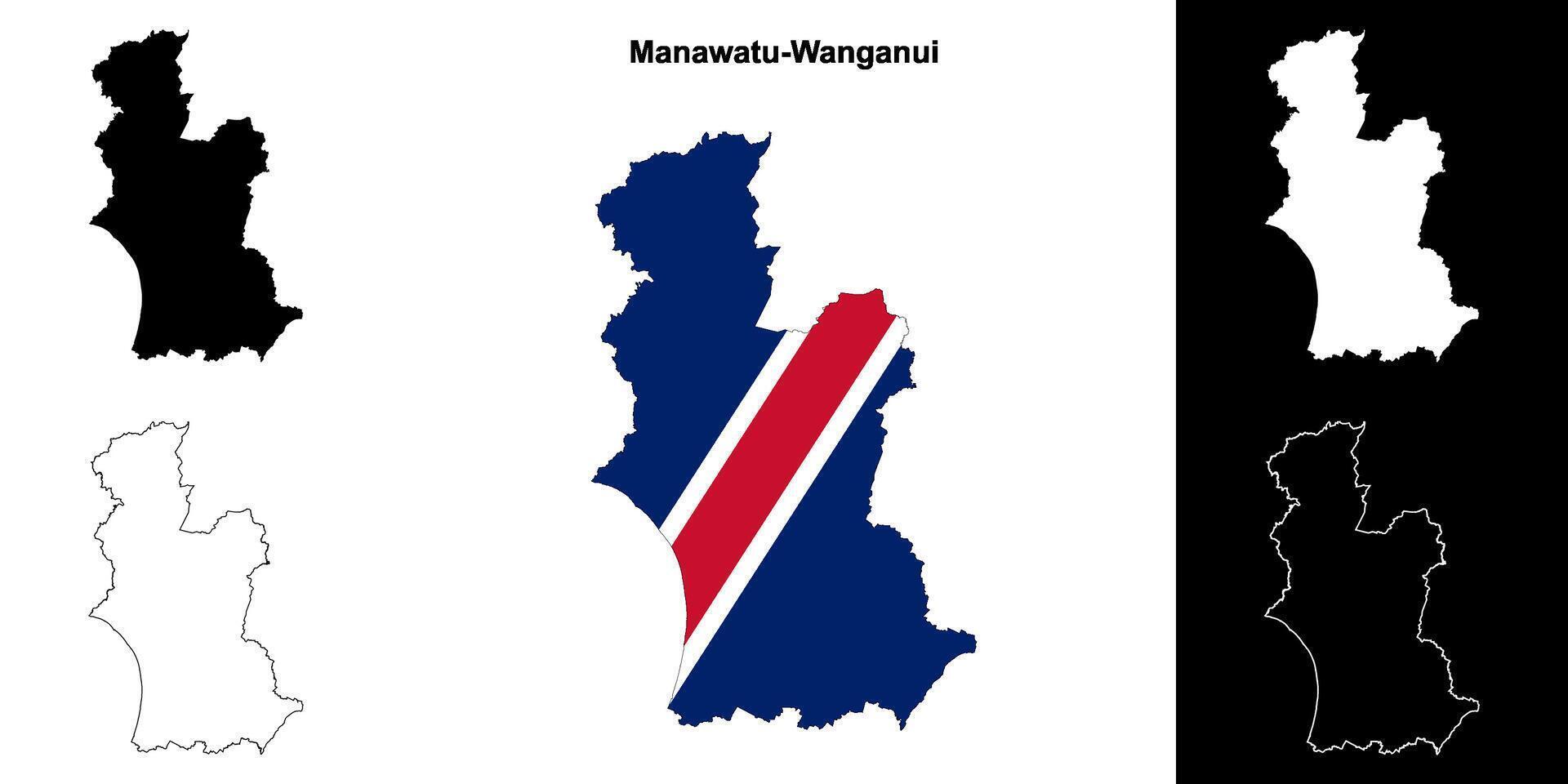 manawatu-wanganui Vide contour carte ensemble vecteur