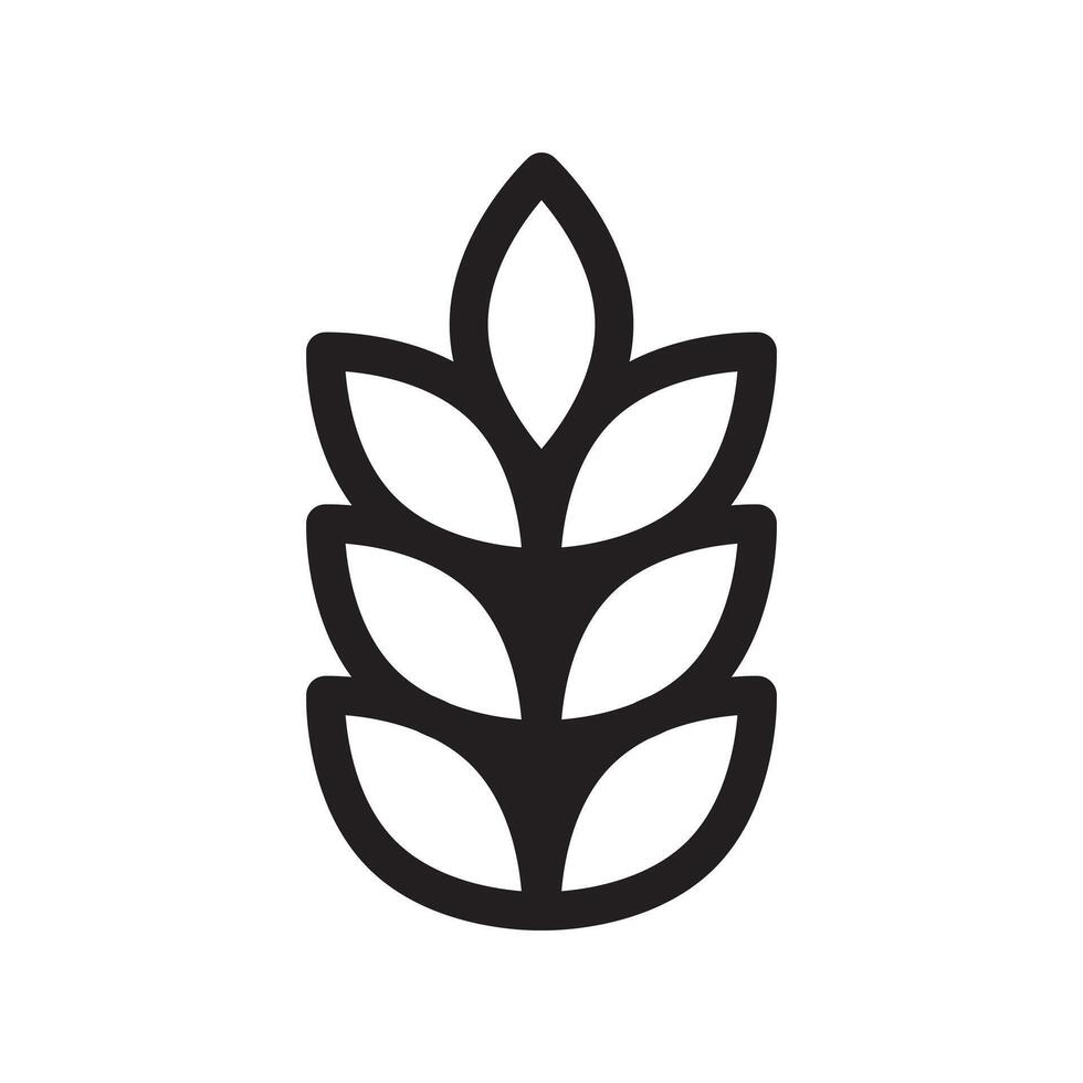 blé céréales gluten icône plat sur blanc Contexte vecteur