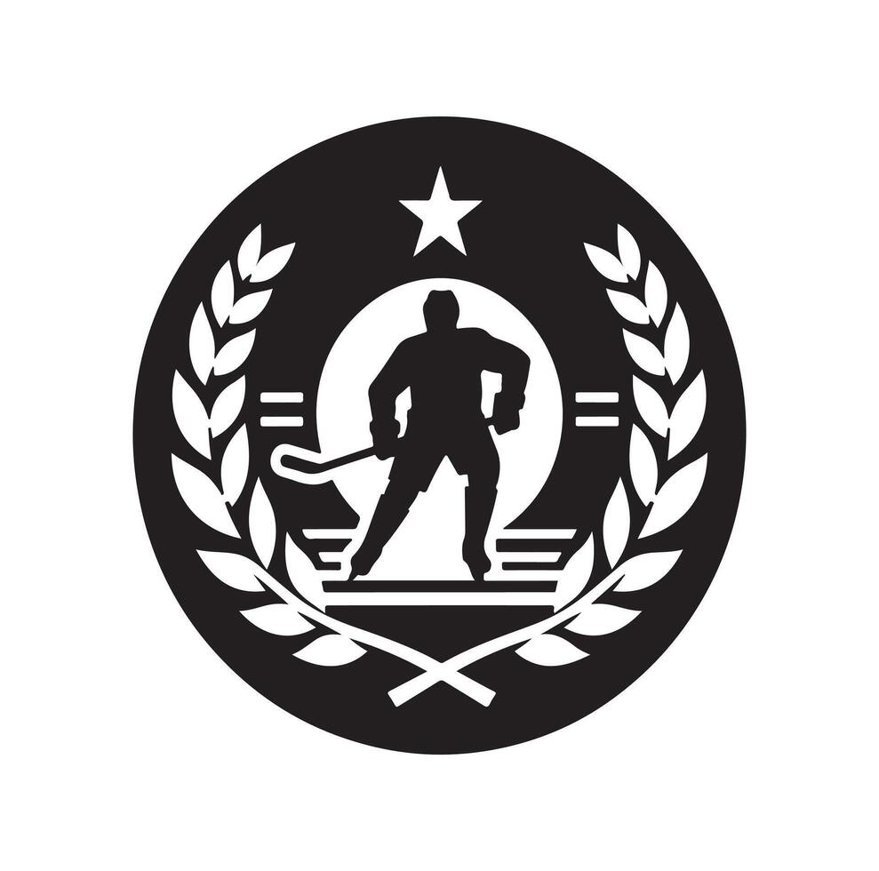 la glace le hockey joueur silhouettes icône logo illustration. vecteur