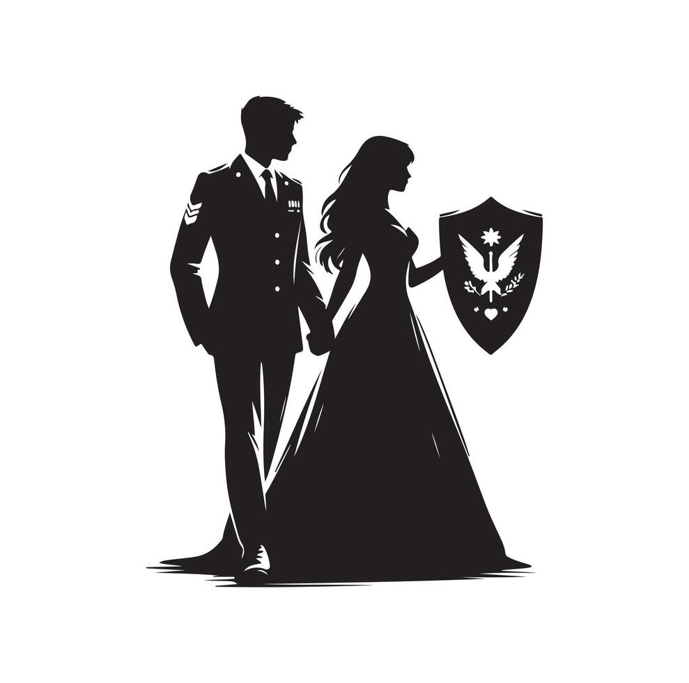 couple permanent silhouettes de homme et une femme vecteur