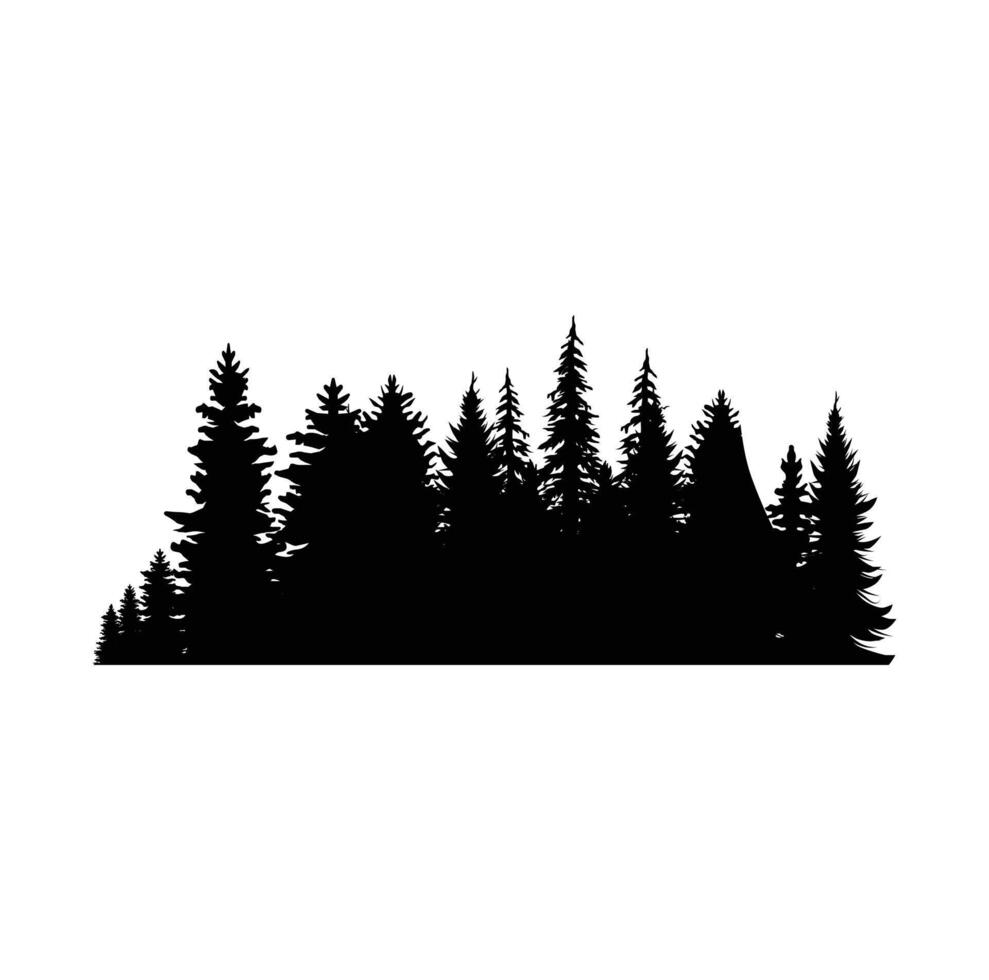 pin arbre illustration forêt arbre silhouette vecteur