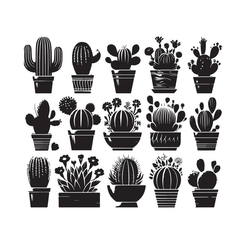 illustration de jeu de cactus vecteur