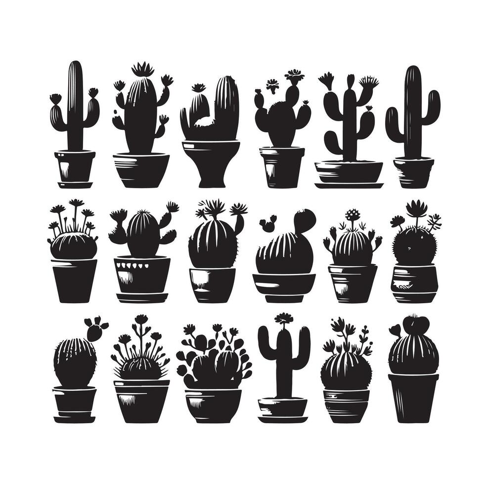 illustration de jeu de cactus vecteur