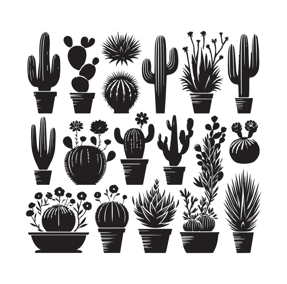 illustration de jeu de cactus vecteur