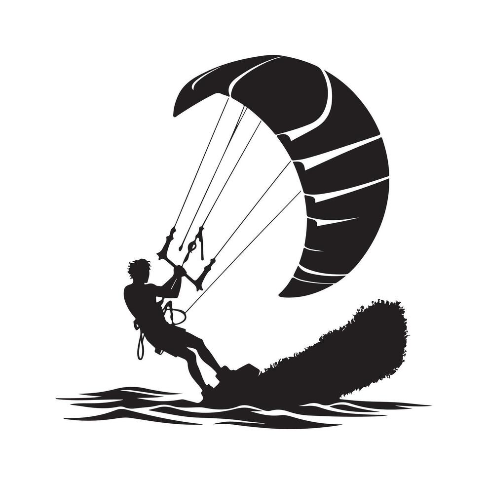 kite surf silhouette illustration icône vecteur