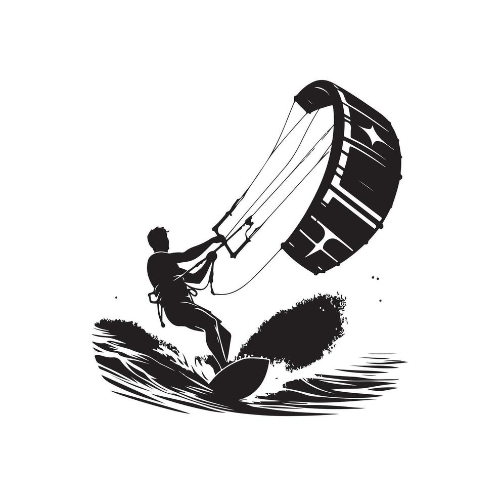 kite surf silhouette illustration icône vecteur