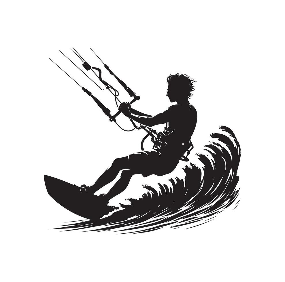 kite surf silhouette illustration icône vecteur