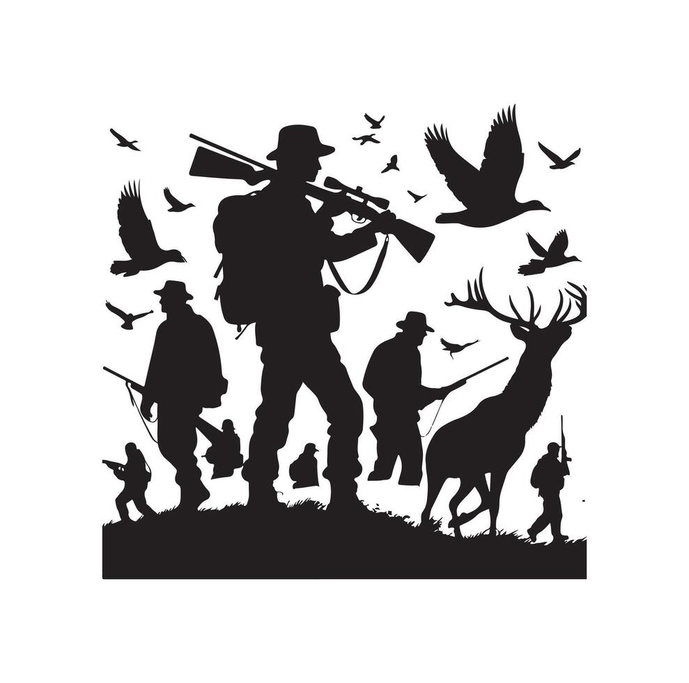 chasse homme silhouette illustration vecteur