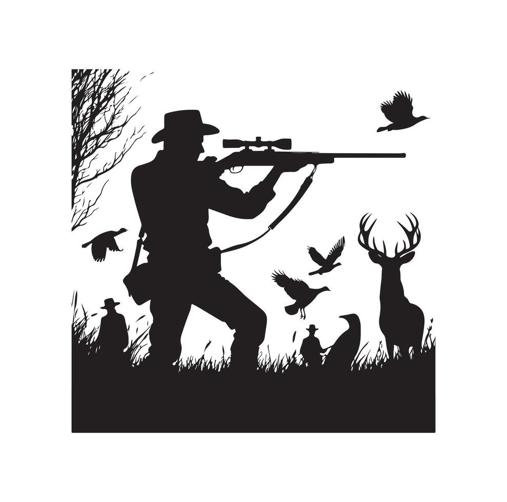 chasse homme silhouette illustration vecteur