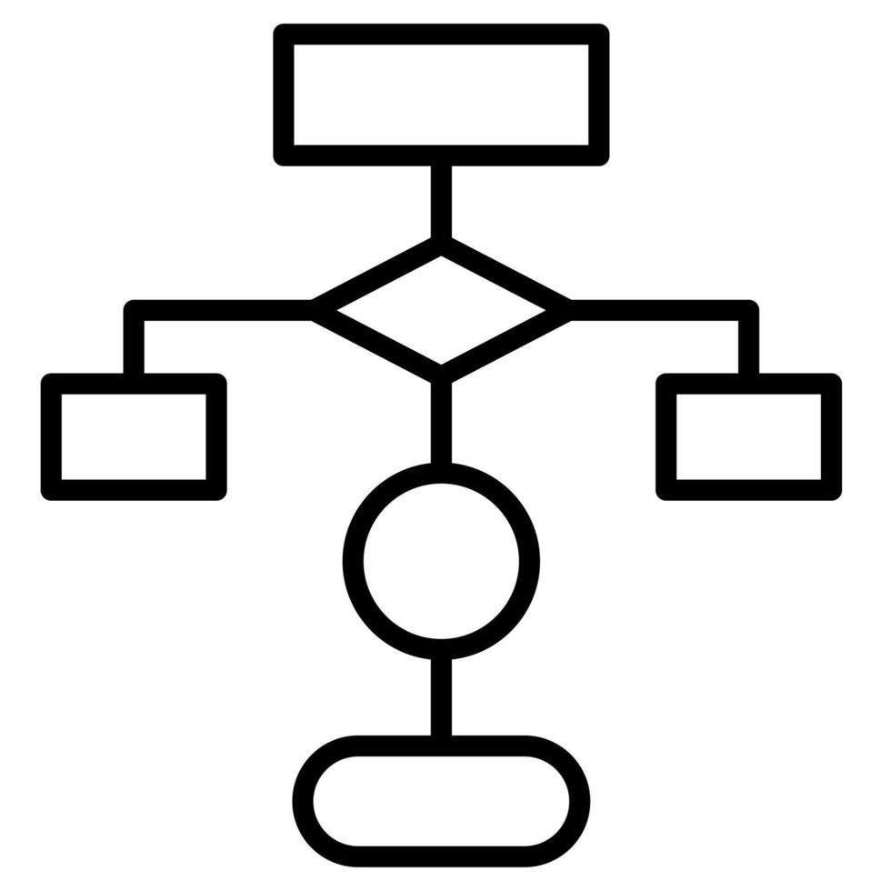 flux de travail conception icône ligne illustration vecteur