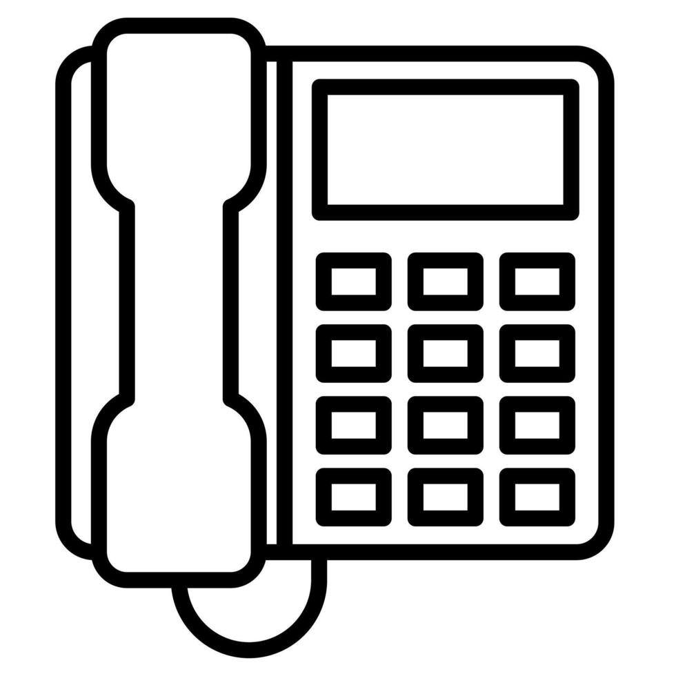 Bureau téléphone icône ligne illustration vecteur