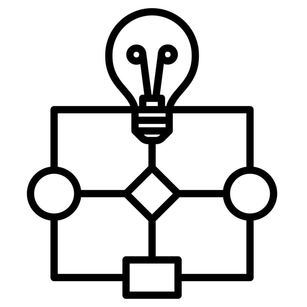 flux de travail solutions icône ligne illustration vecteur