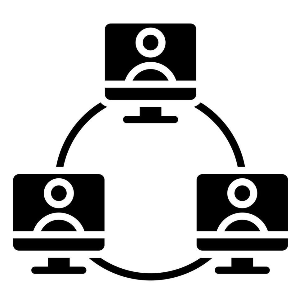 Bureau réseau icône ligne illustration vecteur