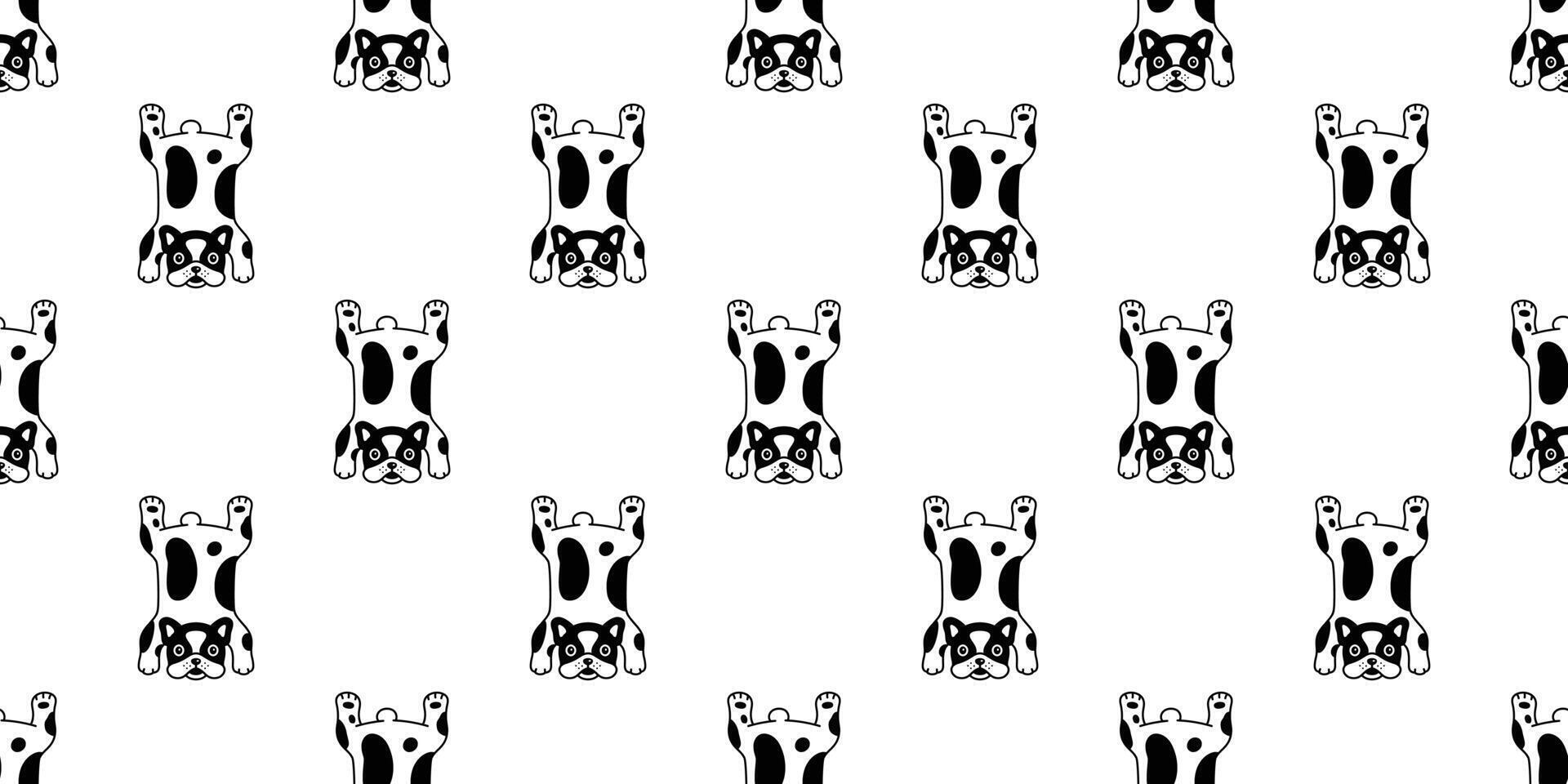 chien sans couture modèle français bouledogue tapis couverture dessin animé tuile Contexte répéter fond d'écran écharpe isolé illustration conception vecteur
