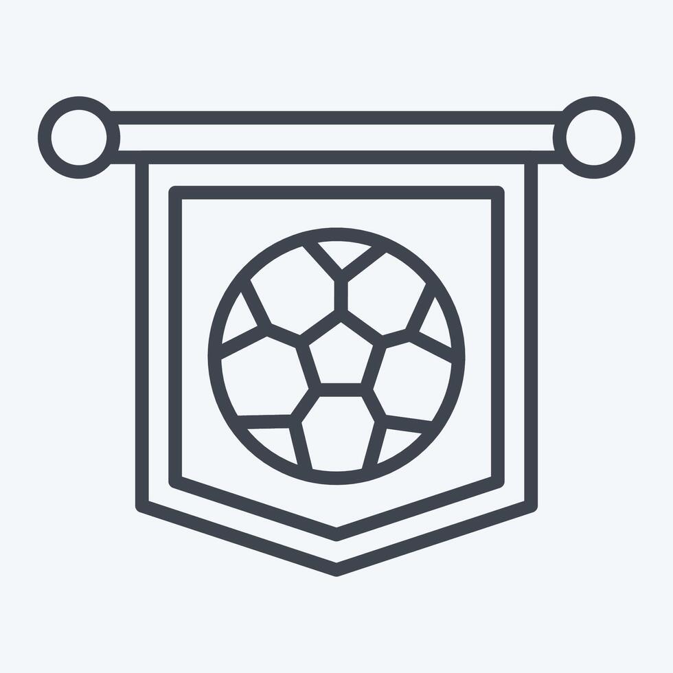 icône fanion. en relation à Football symbole. ligne style. Facile conception illustration vecteur