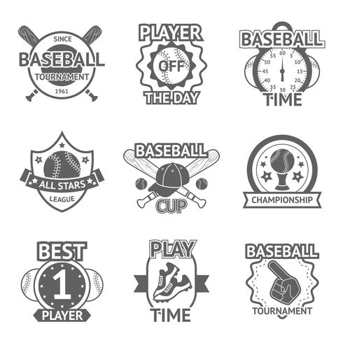 Ensemble d&#39;emblèmes de baseball vecteur